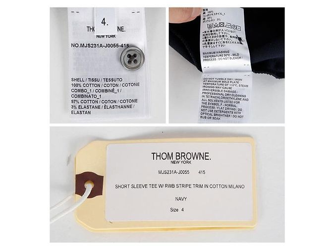 Thom Browne Kurzarm-T-Shirt mit RWB-Besatz Blau - Ansicht 7