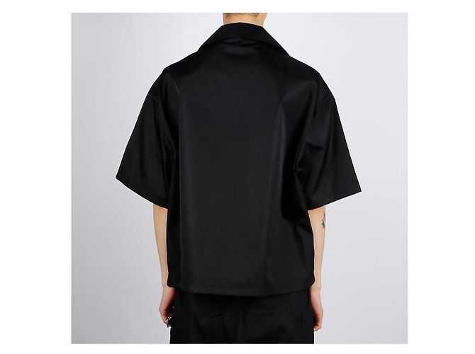 Prada Camicia a maniche corte in Re-Nylon Nero - vista 12
