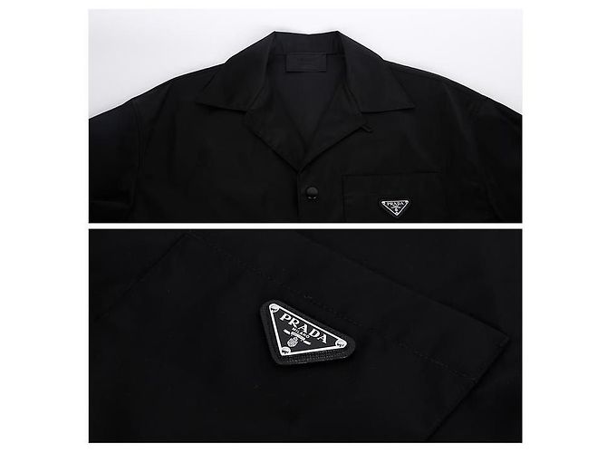 Prada Camicia a maniche corte in Re-Nylon Nero - vista 5