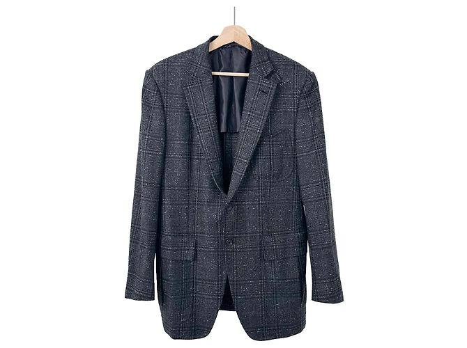 Tom Ford Giacca blazer in lana e seta a quadri per uomo Marrone - vista 3