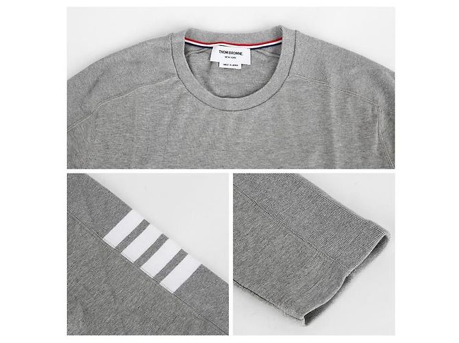 Thom Browne Langarm-T-Shirt mit diagonaler Musterung Braun - Ansicht 12