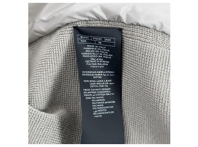 Tom Ford Luxury Beard Men's Wool Knit High Neck Zipper Panel Padded Jacket Gray Brown - view 10