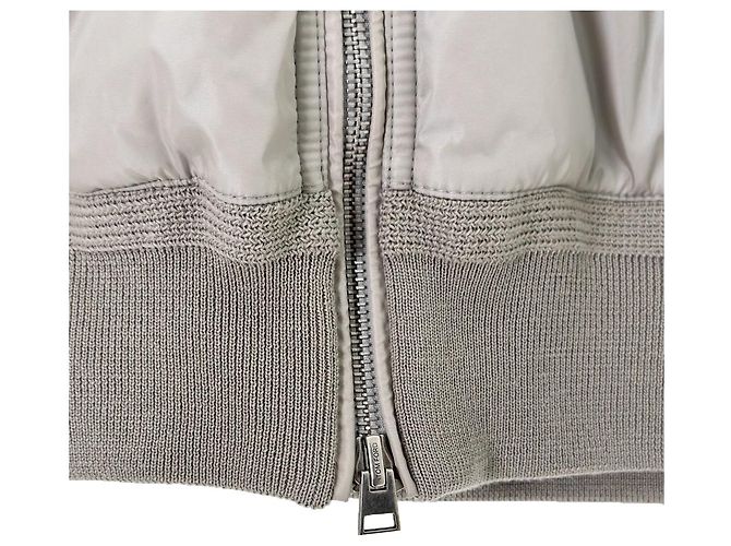Tom Ford Luxury Beard Men's Wool Knit High Neck Zipper Panel Padded Jacket Gray Brown - view 8