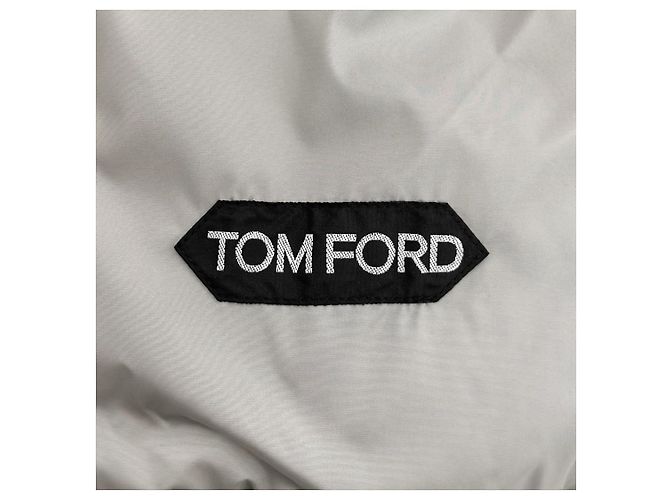 Tom Ford Luxury Beard Men's Wool Knit High Neck Zipper Panel Padded Jacket Gray Brown - view 9