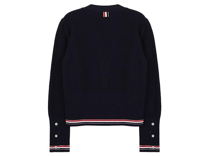 Thom Browne Cárdigan Clásico de Algodón con Cuello en V Azul - vista 5