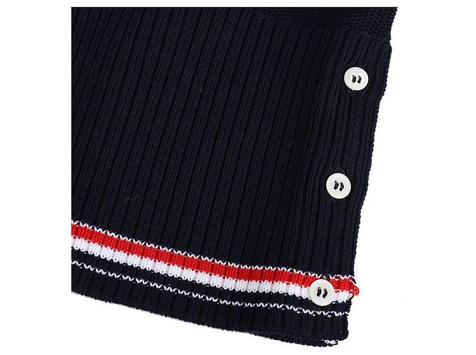 Thom Browne Cárdigan Clásico de Algodón con Cuello en V Azul - vista 9
