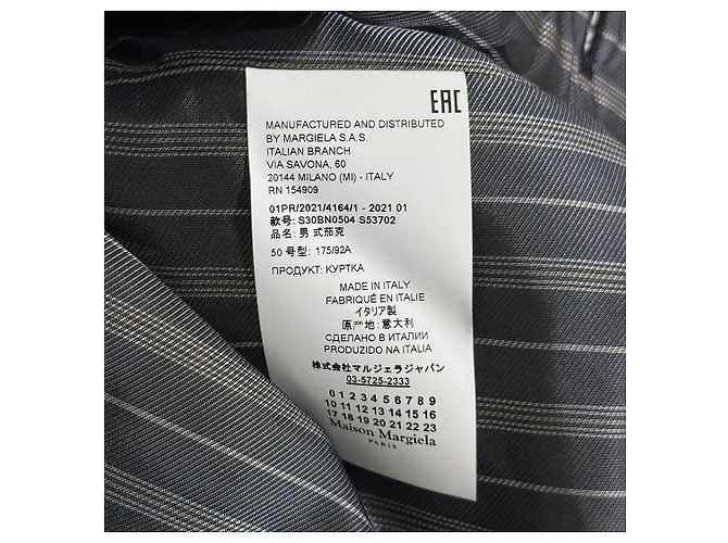 Maison Martin Margiela Blazer in lino a righe con colletto a strati per uomo - vista 11