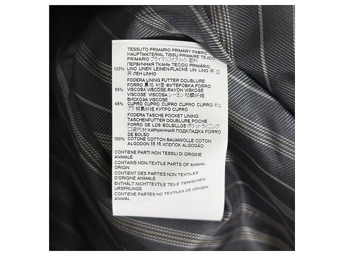 Maison Martin Margiela Blazer in lino a righe con colletto a strati per uomo - vista 12