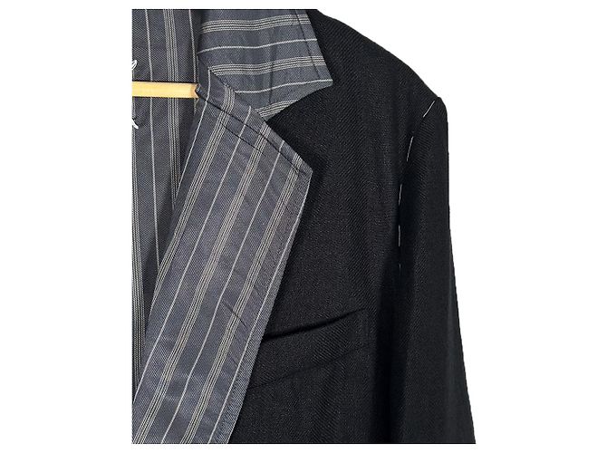 Maison Martin Margiela Blazer in lino a righe con colletto a strati per uomo - vista 5