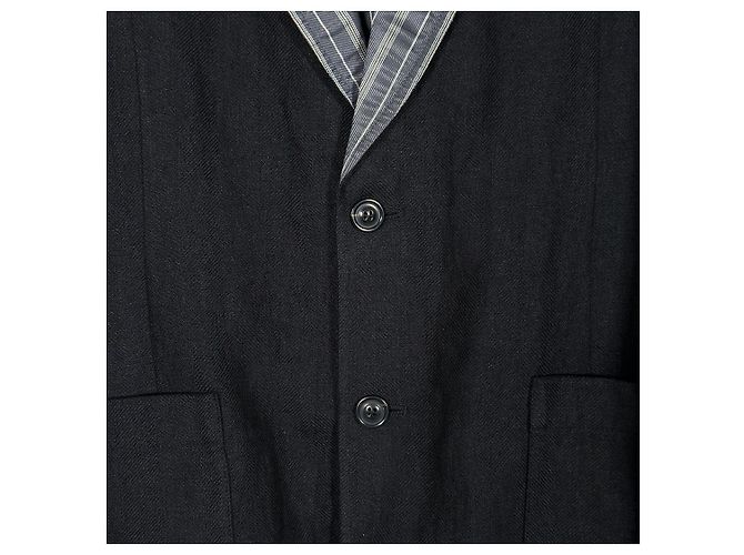 Maison Martin Margiela Blazer in lino a righe con colletto a strati per uomo - vista 6
