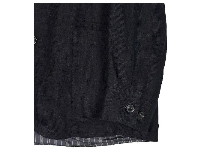 Maison Martin Margiela Blazer in lino a righe con colletto a strati per uomo - vista 7