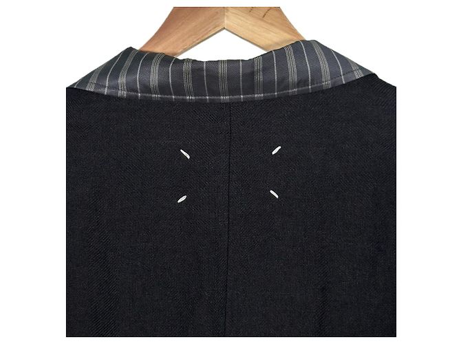 Maison Martin Margiela Blazer in lino a righe con colletto a strati per uomo - vista 8
