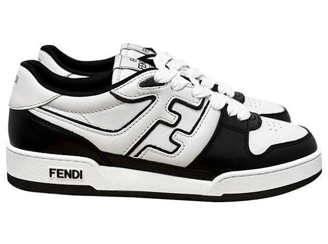 Fendi Sneakers basse in pelle con lettering logo AOMN Nero - vista 13