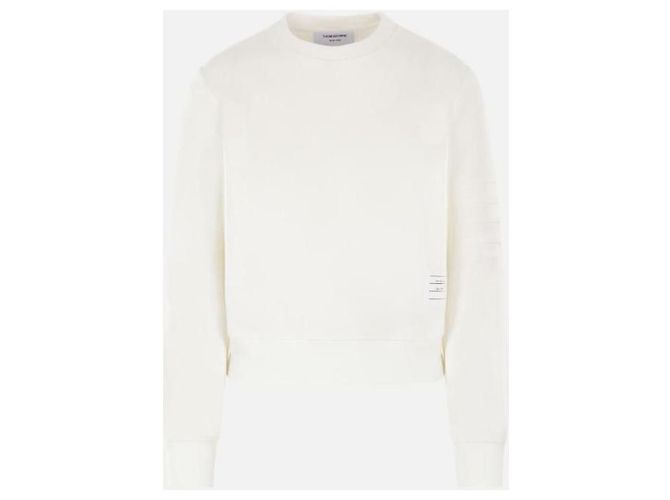 Thom Browne Felpa con loop inverso a righe Bianco - vista 4