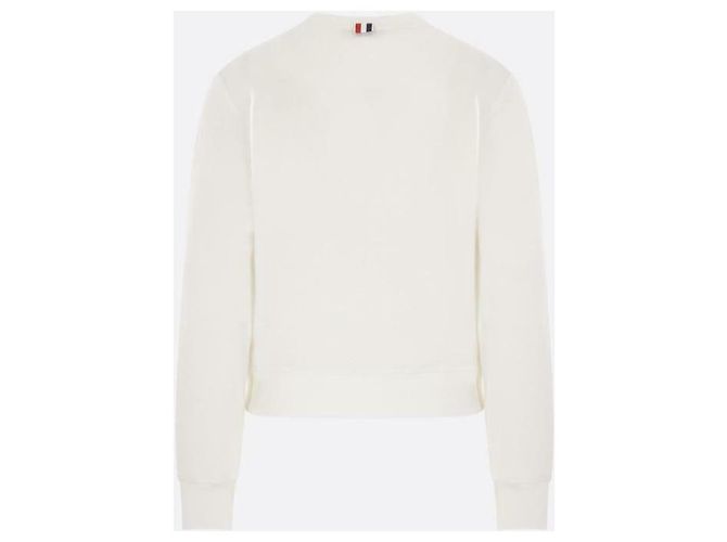 Thom Browne Felpa con loop inverso a righe Bianco - vista 5