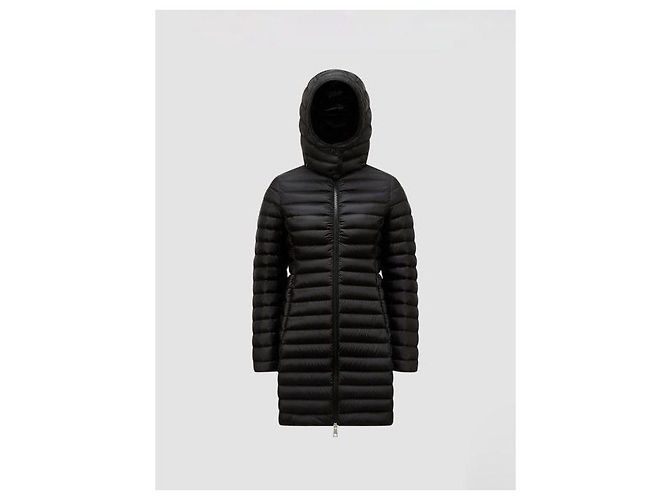 Moncler Giacca Lunga con Cappuccio Igelong Nero - vista 4