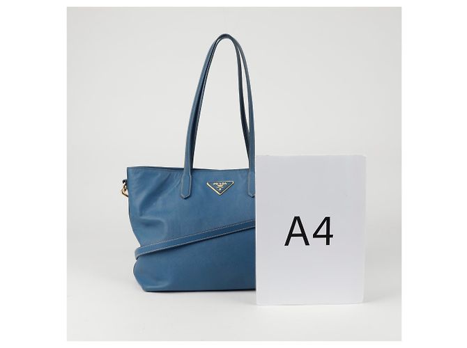Prada Bolso de Hombro Saffiano Azul - vista 11