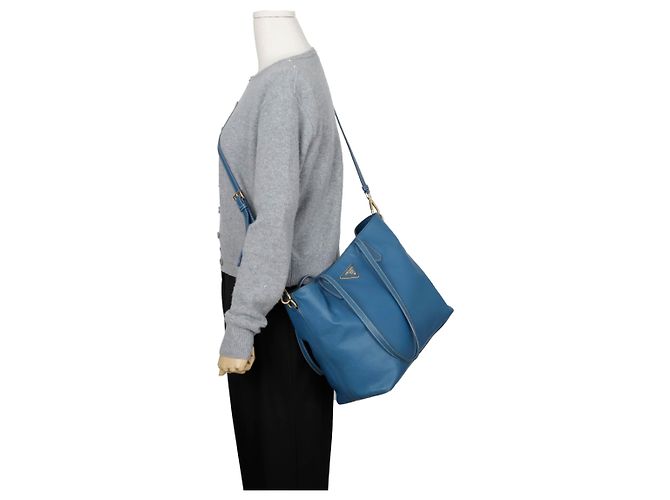 Prada Bolso de Hombro Saffiano Azul - vista 13