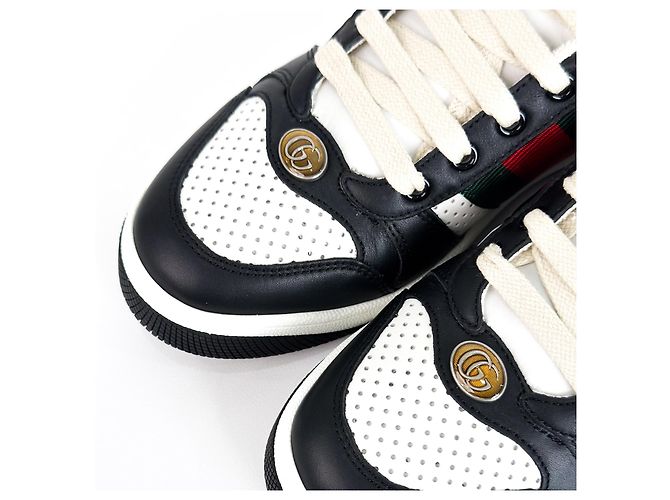 Gucci Sneakers in pelle nere con logo GG per donne Nero - vista 10