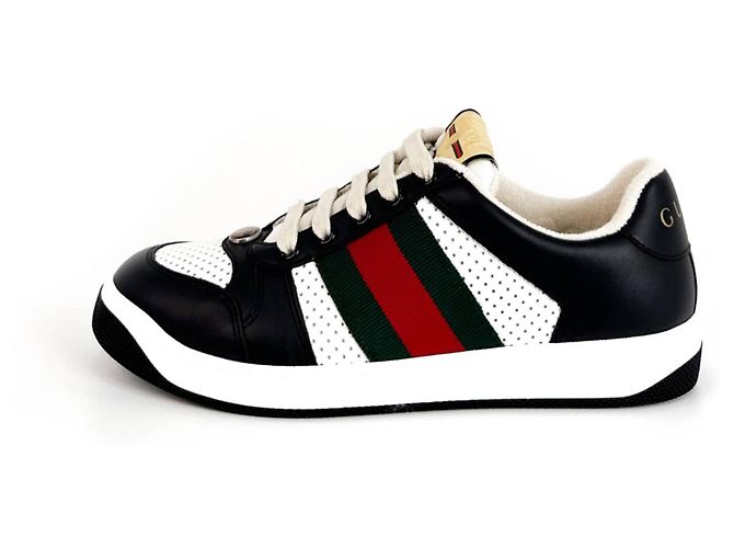 Gucci Sneakers in pelle nere con logo GG per donne Nero - vista 2