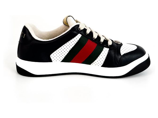 Gucci Sneakers in pelle nere con logo GG per donne Nero - vista 3