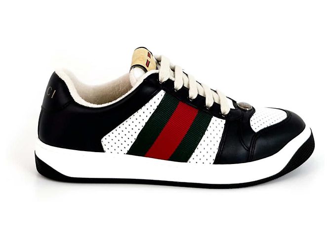 Gucci Sneakers in pelle nere con logo GG per donne Nero - vista 5