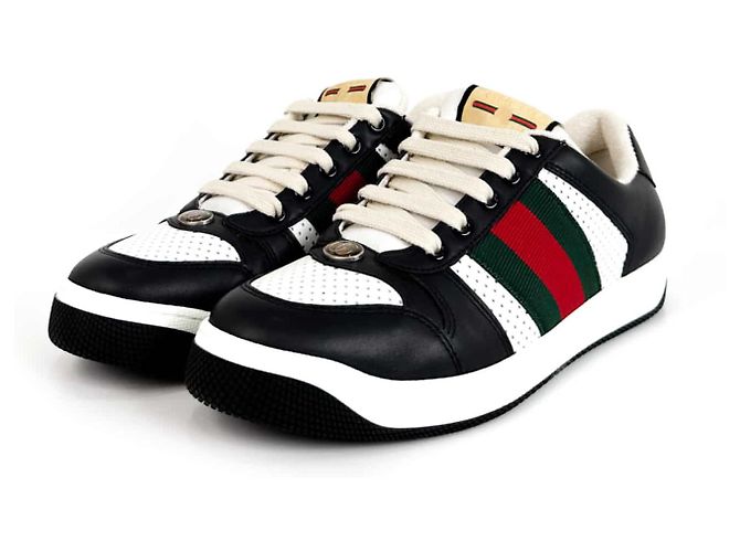 Gucci Sneakers in pelle nere con logo GG per donne Nero - vista 6
