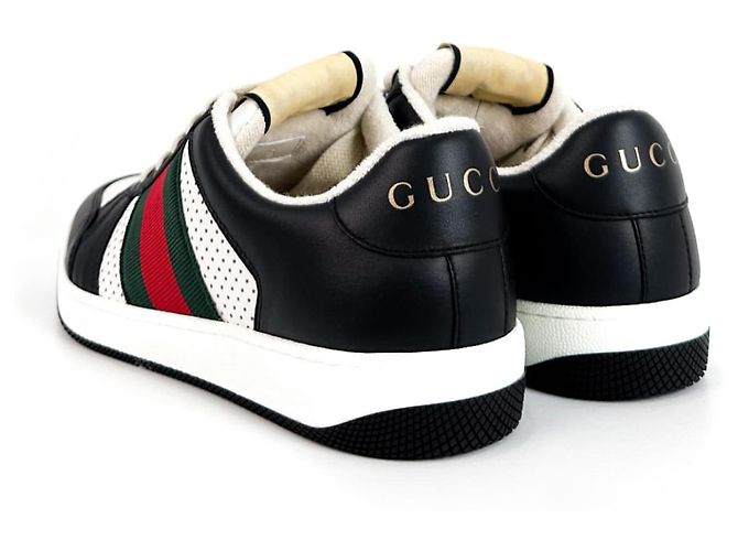 Gucci Sneakers in pelle nere con logo GG per donne Nero - vista 7