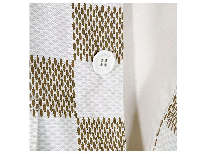 Louis Vuitton Giacca Camicia Oversize in Cotone Nylon Monogramma Damier per Uomo di Lusso Biard Marrone - vista 10