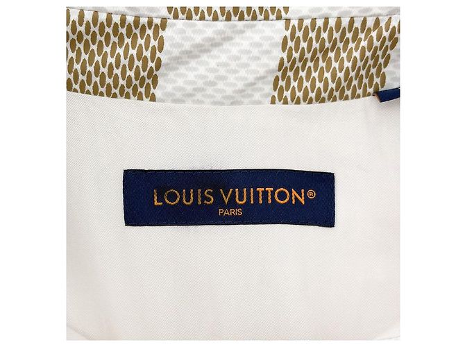 Louis Vuitton Giacca Camicia Oversize in Cotone Nylon Monogramma Damier per Uomo di Lusso Biard Marrone - vista 12