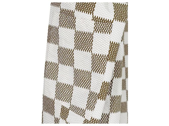 Louis Vuitton Giacca Camicia Oversize in Cotone Nylon Monogramma Damier per Uomo di Lusso Biard Marrone - vista 8