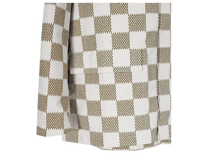 Louis Vuitton Giacca Camicia Oversize in Cotone Nylon Monogramma Damier per Uomo di Lusso Biard Marrone - vista 9