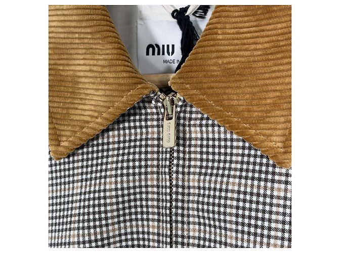 Miu Miu Oversized Woll-Bomberjacke Braun - Ansicht 6