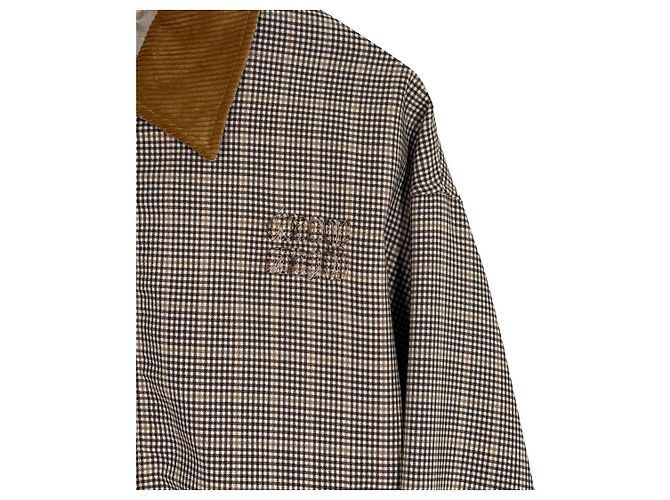 Miu Miu Oversized Woll-Bomberjacke Braun - Ansicht 7