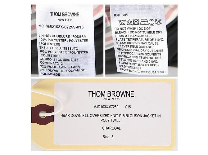Thom Browne Diagonal Down Blouson Black - view 8