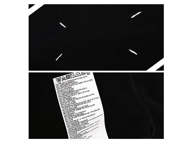 Maison Martin Margiela Stamp Logo Hoodie Schwarz - Ansicht 13