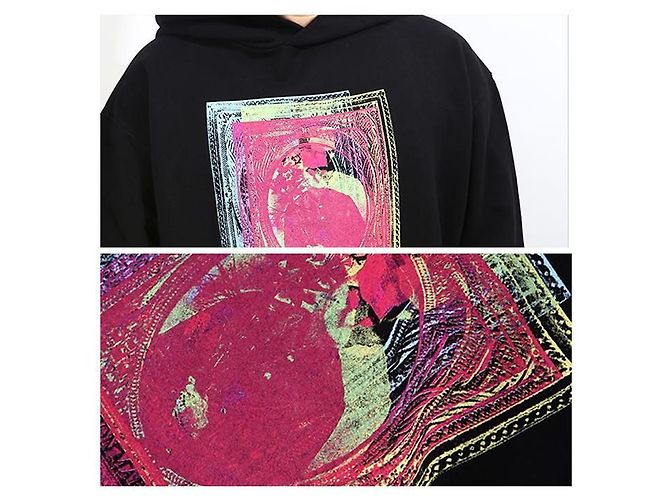 Maison Martin Margiela Stamp Logo Hoodie Schwarz - Ansicht 5
