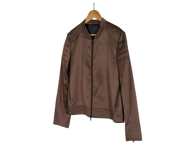 Giacca Bomber in Seta con Yoke Brunello Cucinelli per Donna Marrone - vista 2