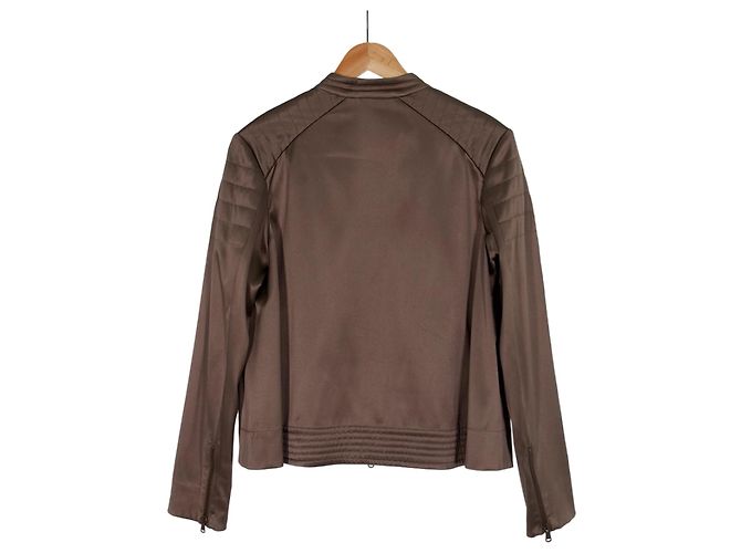 Giacca Bomber in Seta con Yoke Brunello Cucinelli per Donna Marrone - vista 4