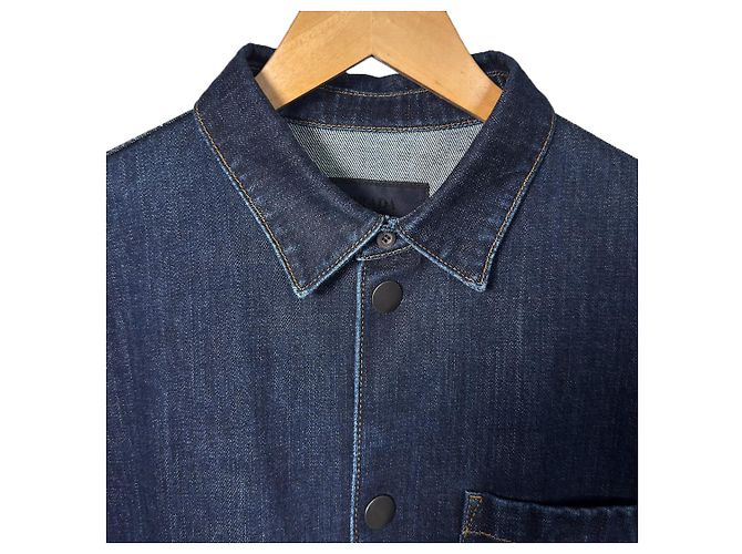 Prada Herrenjacke aus gewaschenem Denim mit blauem Dreieckslogo - Ansicht 5