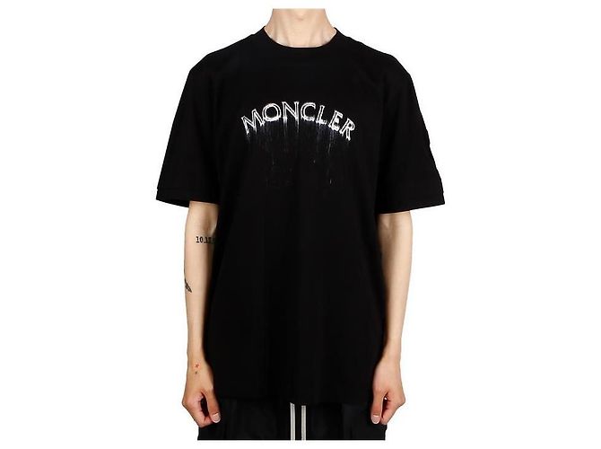 Moncler T-Shirt mit Front-Logo-Druck Schwarz - Ansicht 8