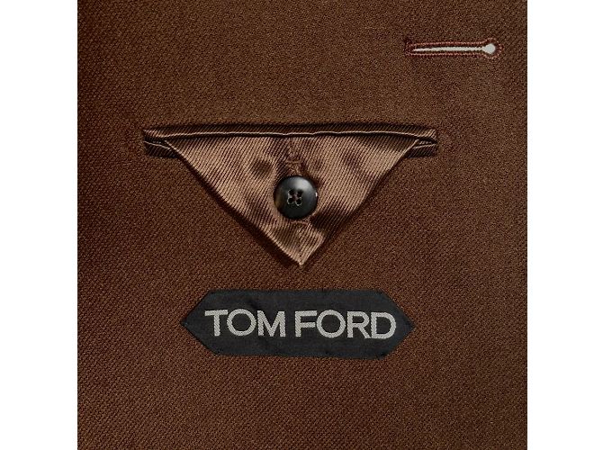 Tom Ford Cappotto lungo in pelle, lana e cashmere per uomo - Marrone - vista 11