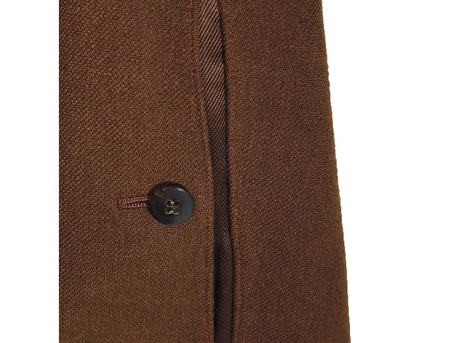 Tom Ford Cappotto lungo in pelle, lana e cashmere per uomo - Marrone - vista 8