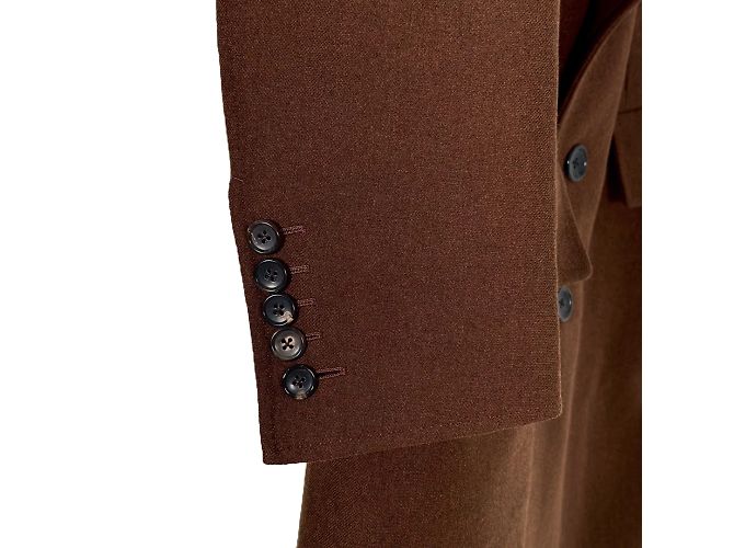 Tom Ford Cappotto lungo in pelle, lana e cashmere per uomo - Marrone - vista 9
