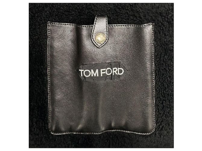 Tom Ford Cappotto lungo Duffle senape nero - vista 9