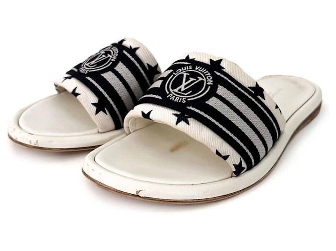 Louis Vuitton Flache Mules mit Magnetverschluss Weiß - Ansicht 6