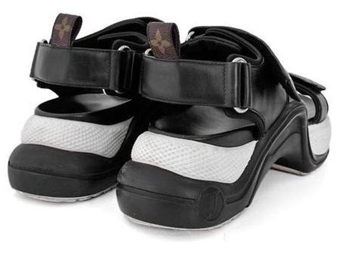 Louis Vuitton Sandali piatti Viar per donne con logo LV Archlight neri Nero - vista 7