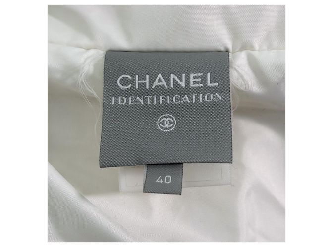 Chanel Set da sci con zip in pastello con giacca e pantaloni con patch logo CC per donne Bianco - vista 13