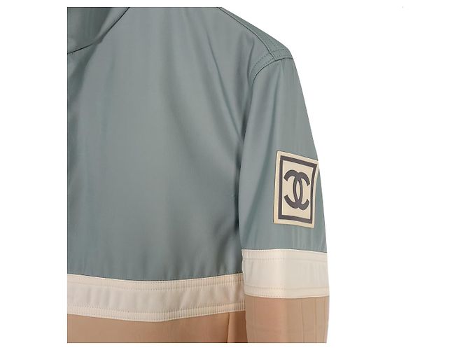 Chanel Set da sci con zip in pastello con giacca e pantaloni con patch logo CC per donne Bianco - vista 7