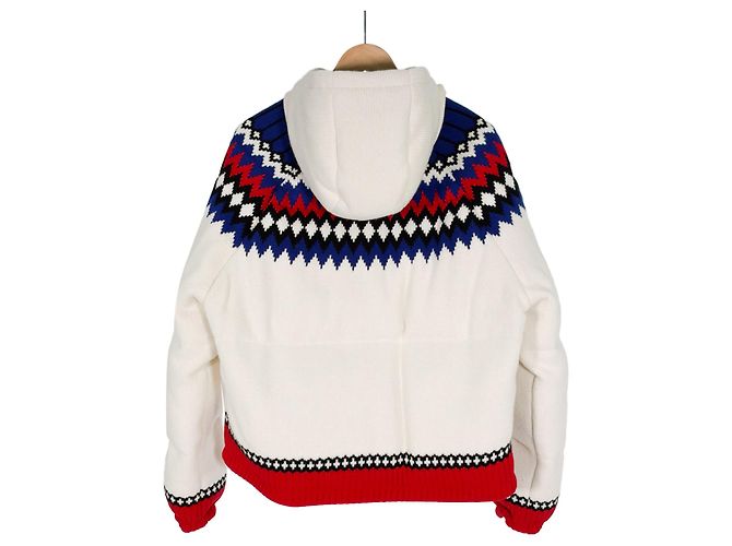Prada Cashmere Knit Down Hooded Jacket White - view 4
